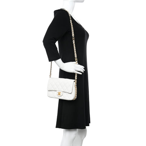 Caviar Quilted Mini CC You Flap White