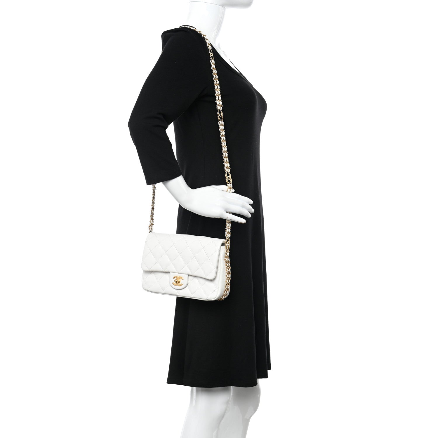 Chanel Caviar Quilted Mini CC You Flap White 2 of 12