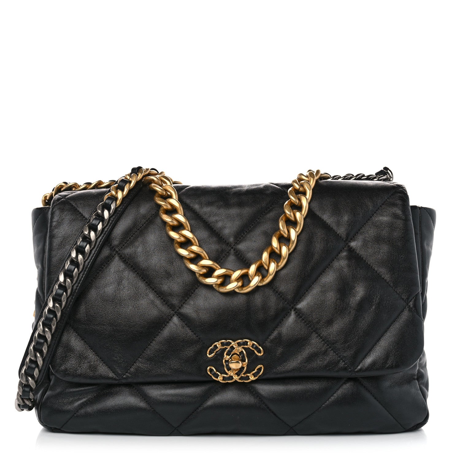 Chanel Lambskin Quilted Maxi Chanel 19 Flap Black 1 of 11