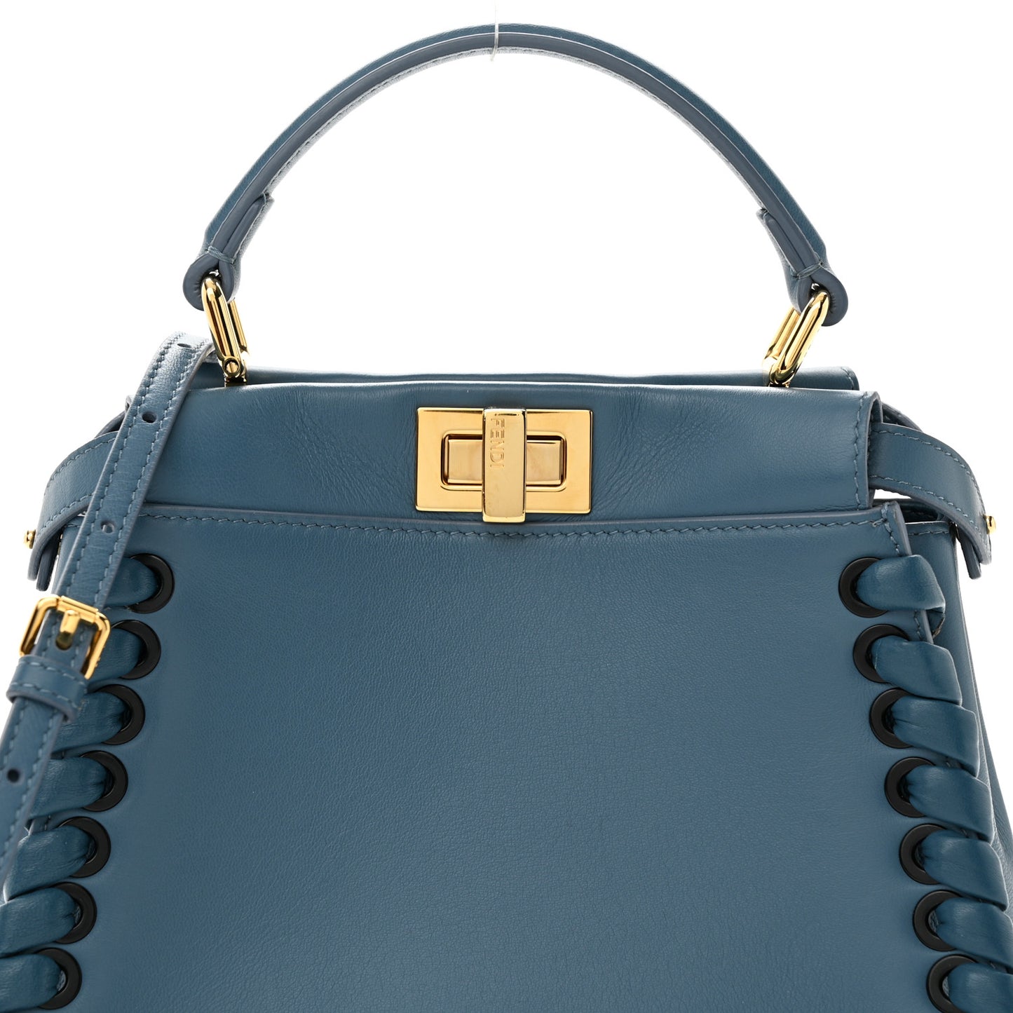 Nappa Lace Up Mini Peekaboo Iconic Satchel Cobalto