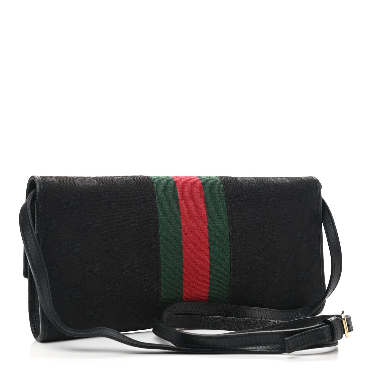 Monogram Bamboo Web Clutch Black