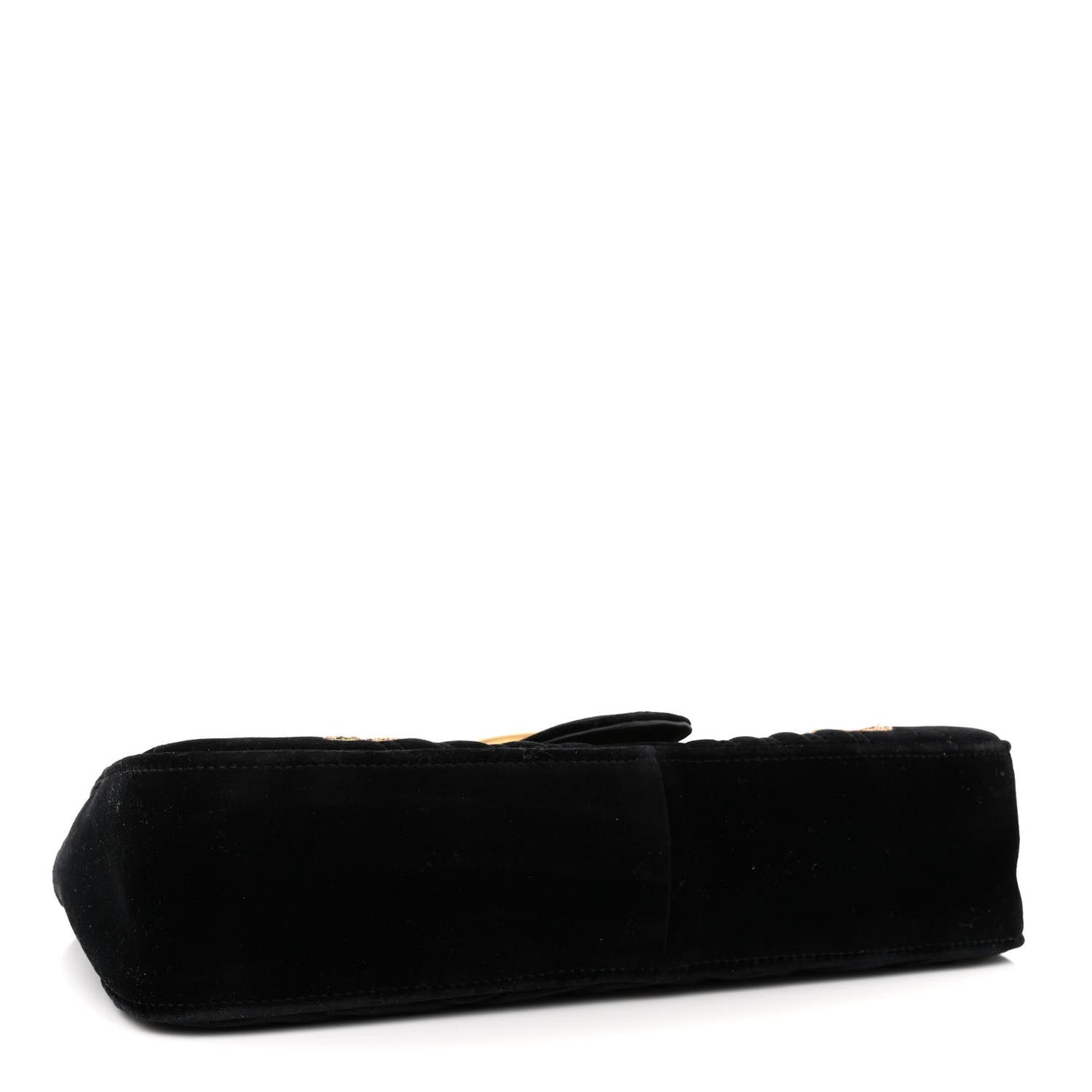 Velvet Matelasse Loved Embroidered Medium GG Marmont Shoulder Bag Black