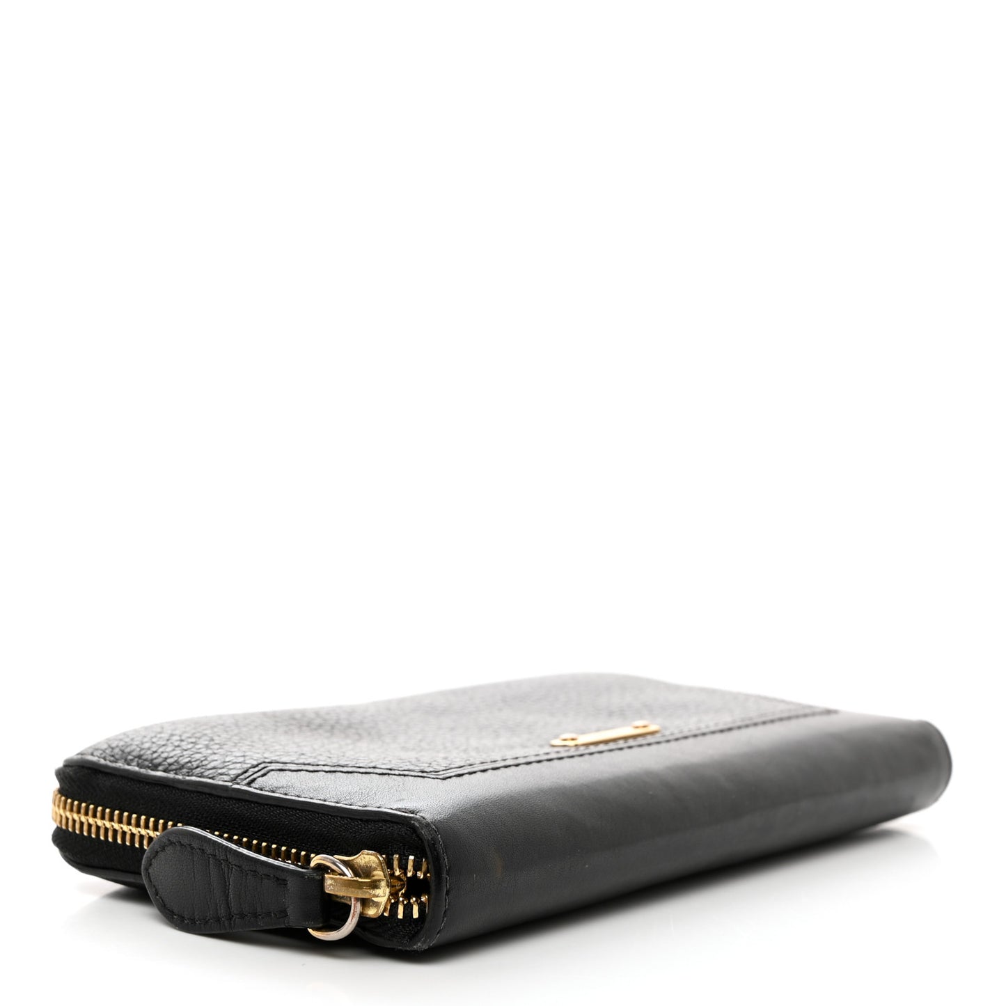 Calfskin Ziggy Zip Around Wallet Black