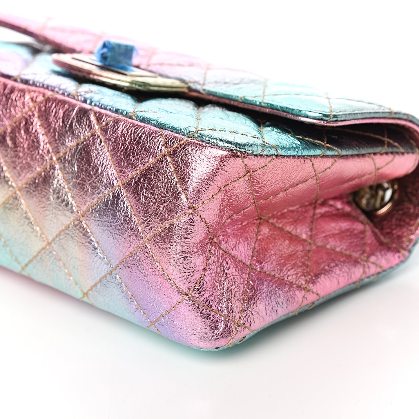 Metallic Goatskin Quilted Mini 2.55 Reissue Flap Multicolor