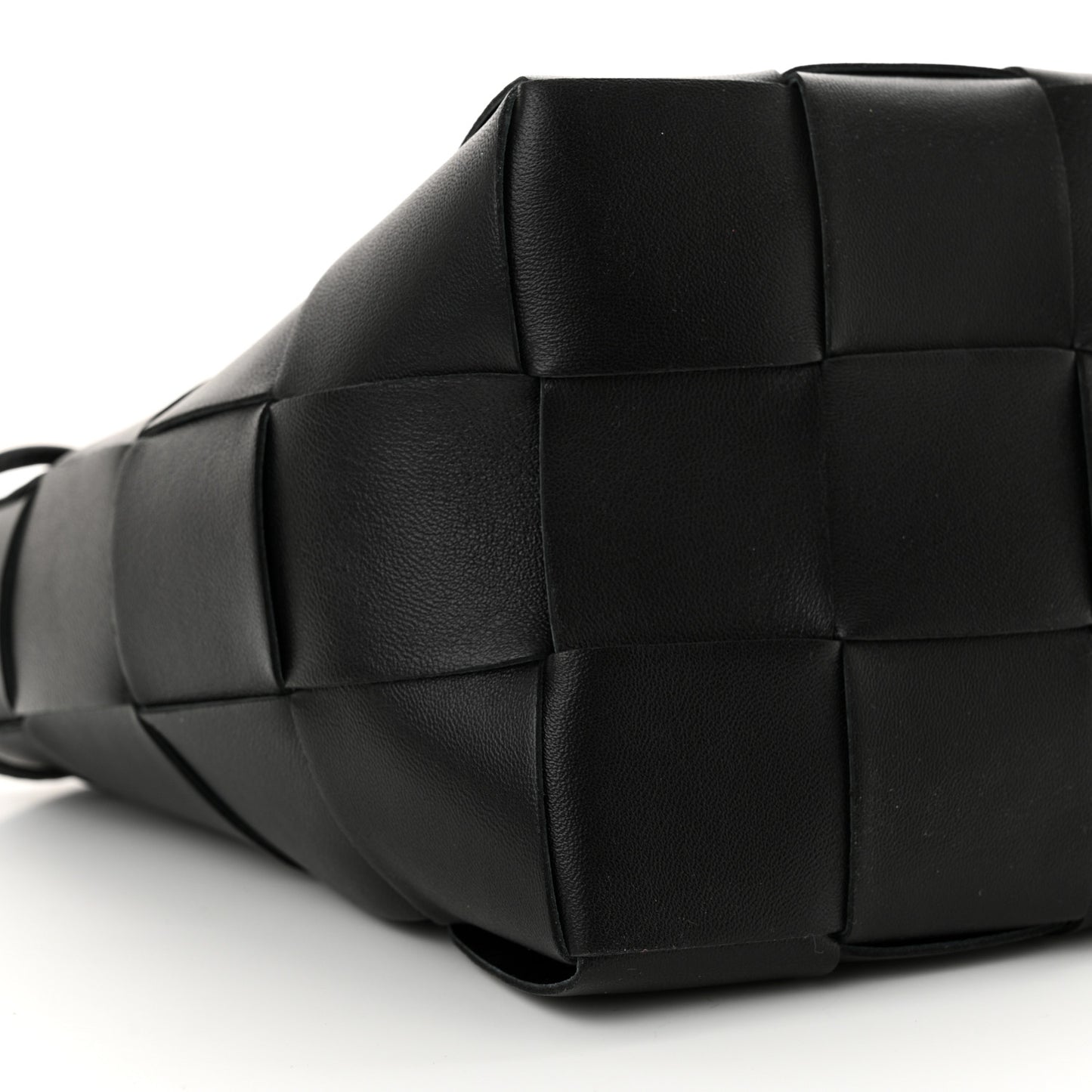 Lambskin Intreccio Small Crossbody Bucket Bag Fondant