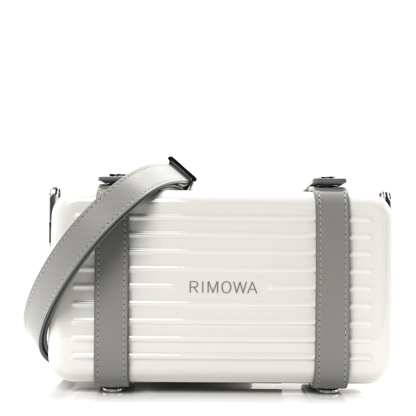 Gloss Polycarbonate Personal Cross-Body Bag White Grey