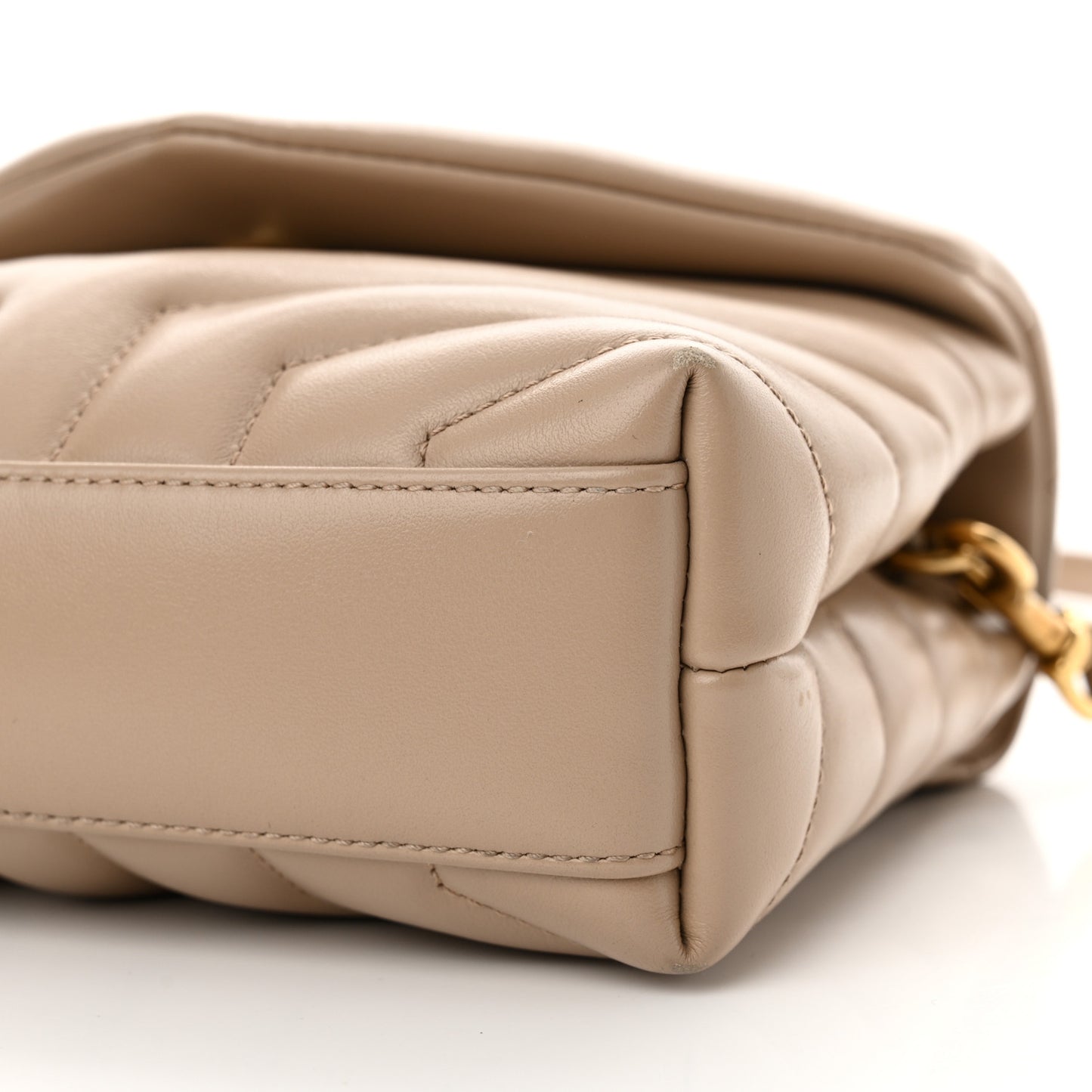 Calfskin Y Quilted Monogram Toy Loulou Crossbody Bag Dark Beige