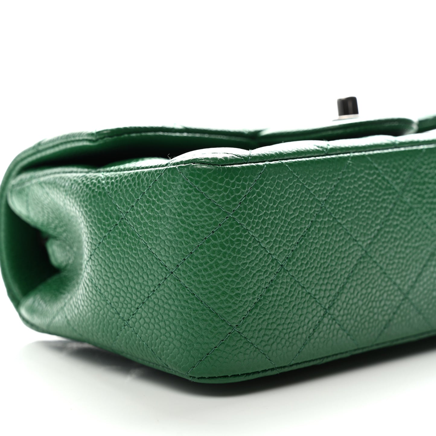 Caviar Quilted Mini Rectangular Flap Green