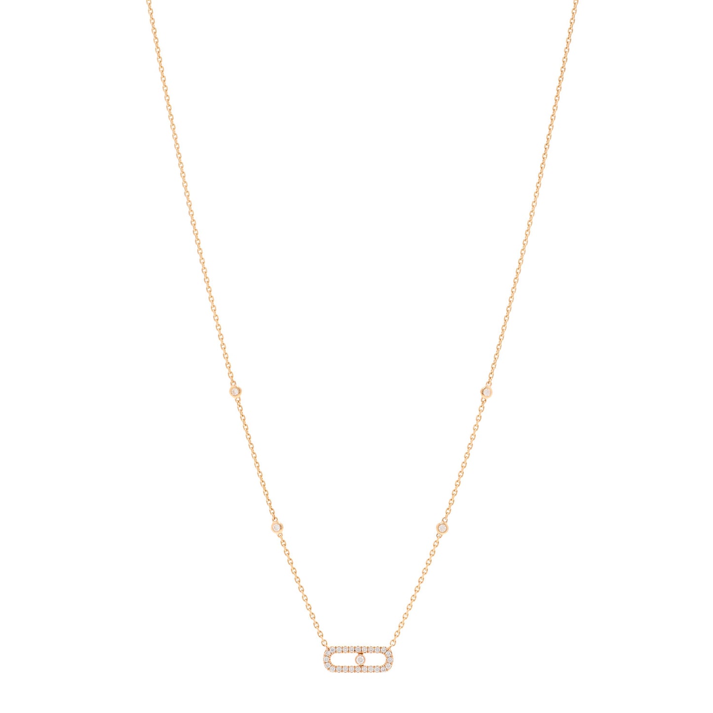 18K Rose Gold Diamond Move Uno Pave Necklace