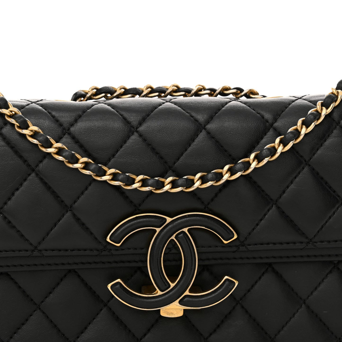 Lambskin Quilted Small CC Chic Flap Black