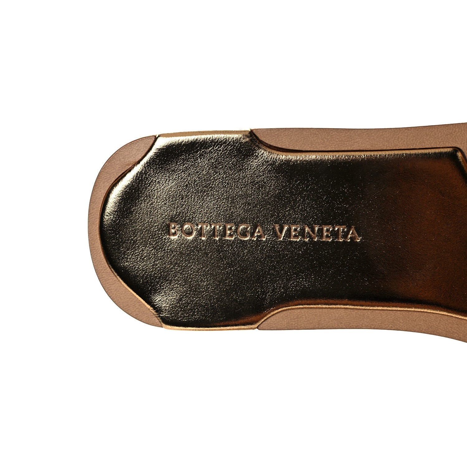 Bottega Veneta Laminated Nappa Intrecciato Squared Toe Flat Sandals 38.5 Gold 7 of 8