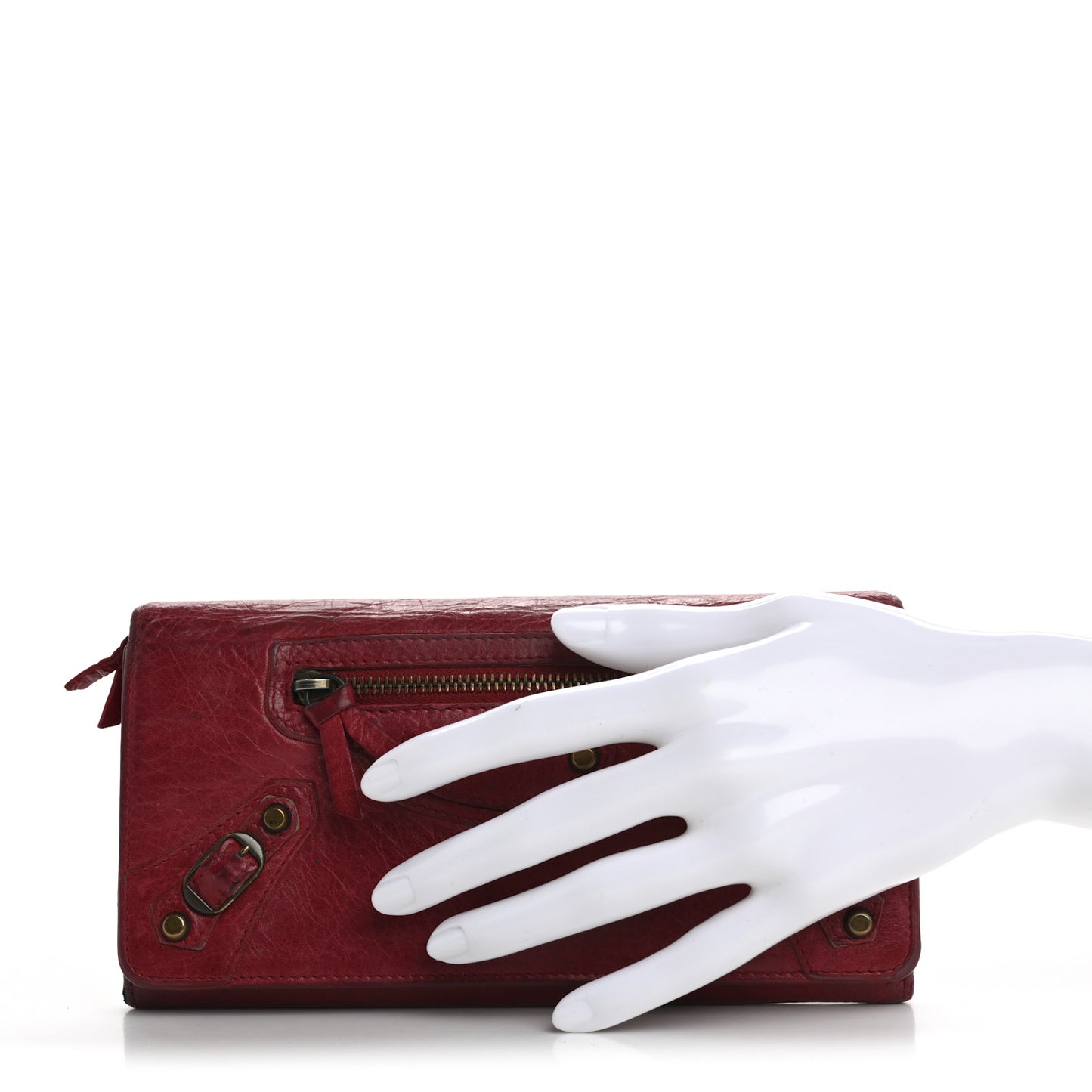 Agneau Gold Hardware Continental Zip Around Wallet Rose Thulian