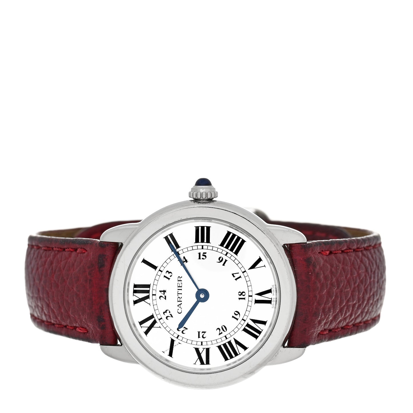 Stainless Steel Calfskin 29mm Ronde Solo Quartz Watch Burgundy