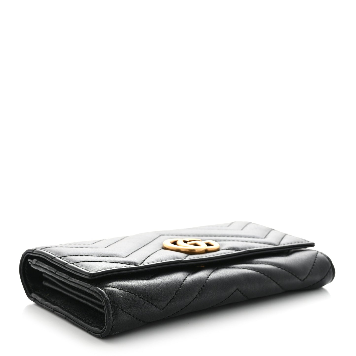 Calfskin Matelasse GG Marmont Continental Wallet Black