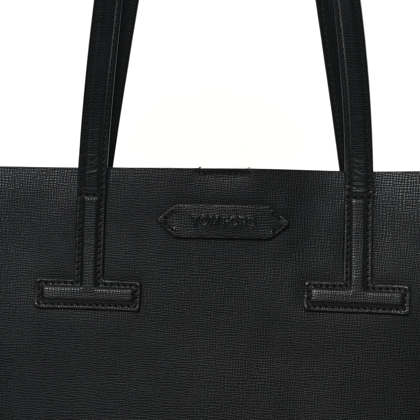 Grained Calfskin Small T Tote Black