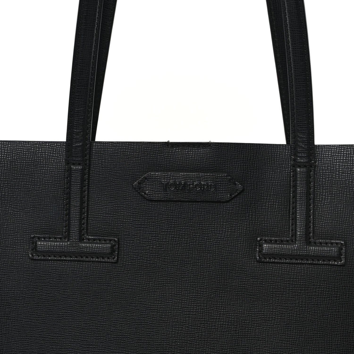 Tom Ford Grained Calfskin Small T Tote Black 7 of 13