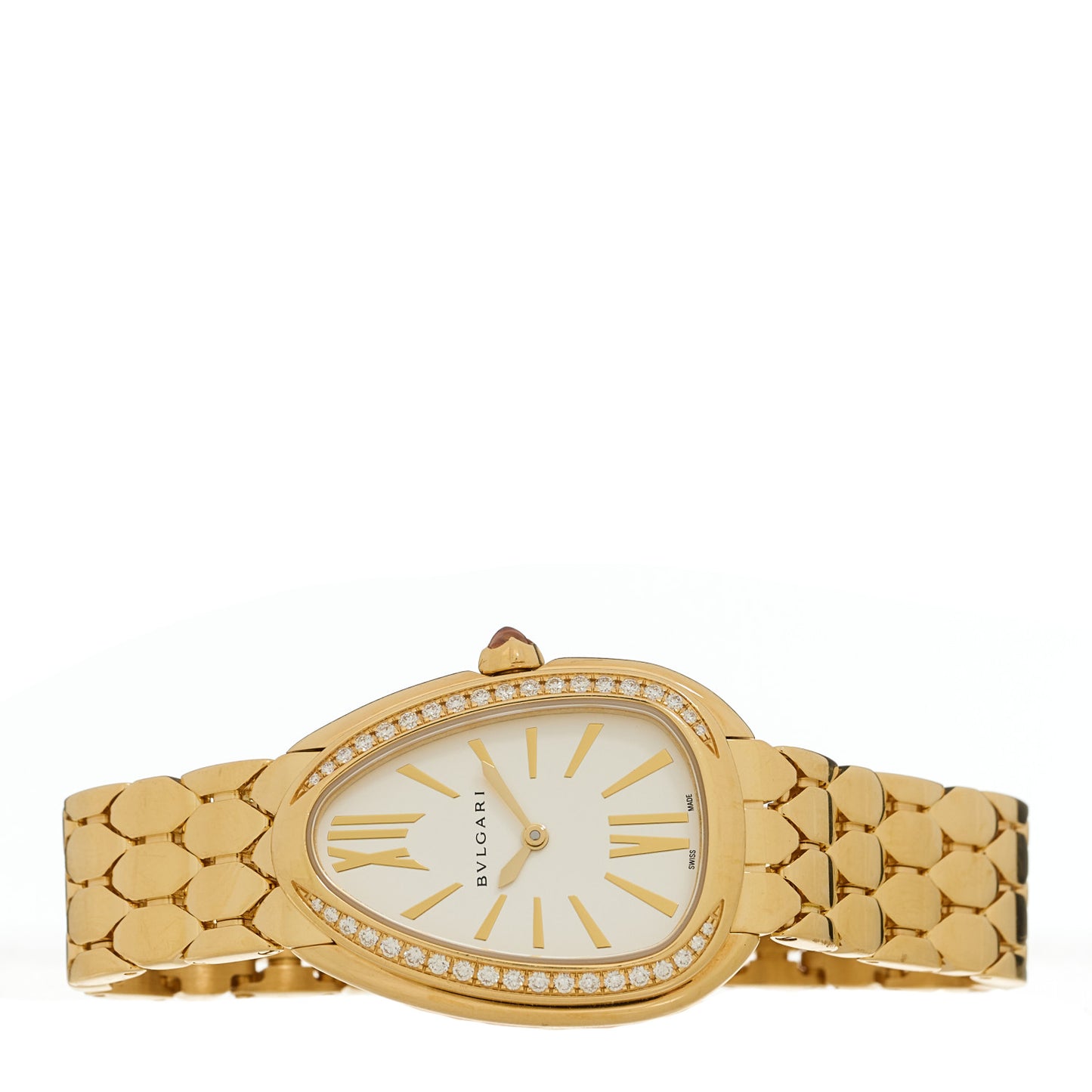 18K Yellow Gold Diamond Bezel 33mm Serpenti Seduttori Quartz Watch