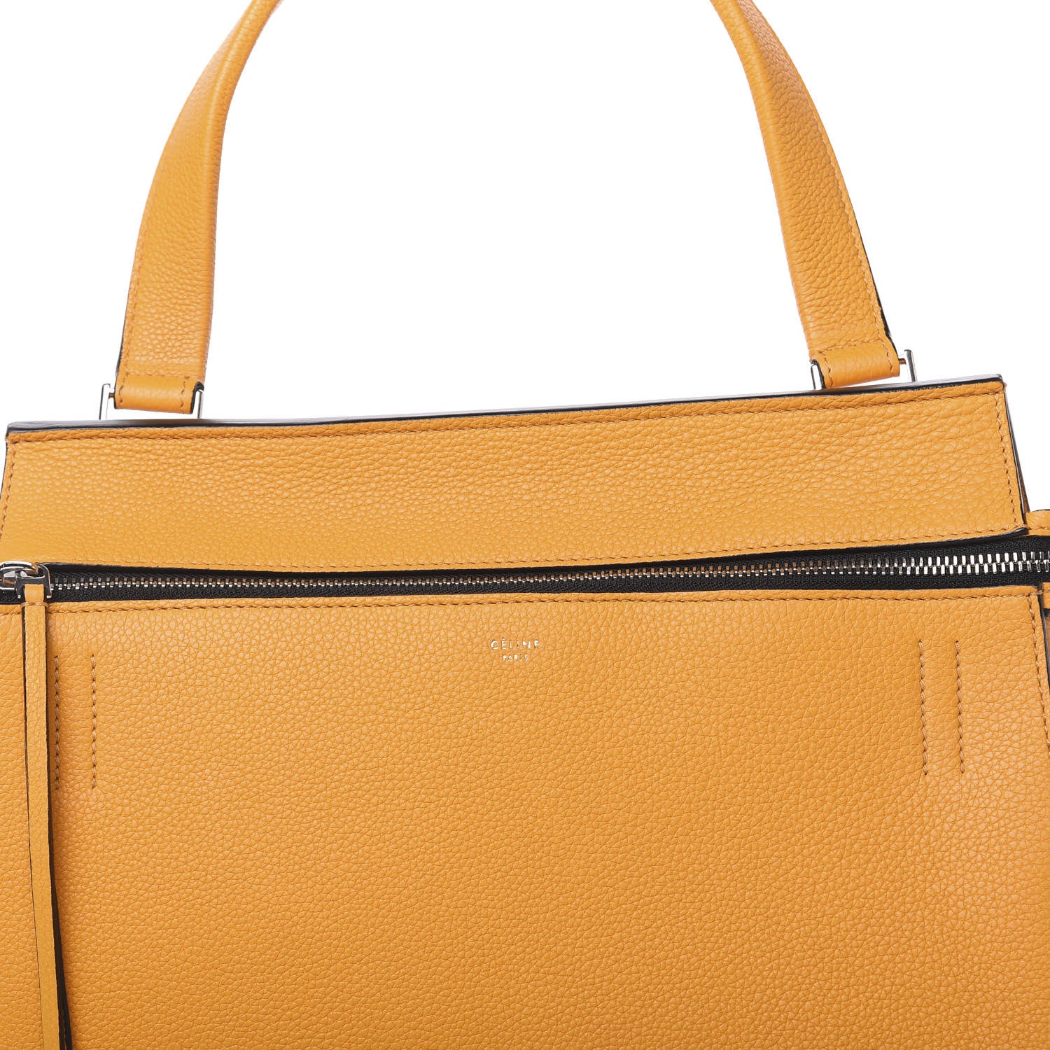 Celine Drummed Calfskin Medium Edge Shoulder Bag Ocre 8 of 13