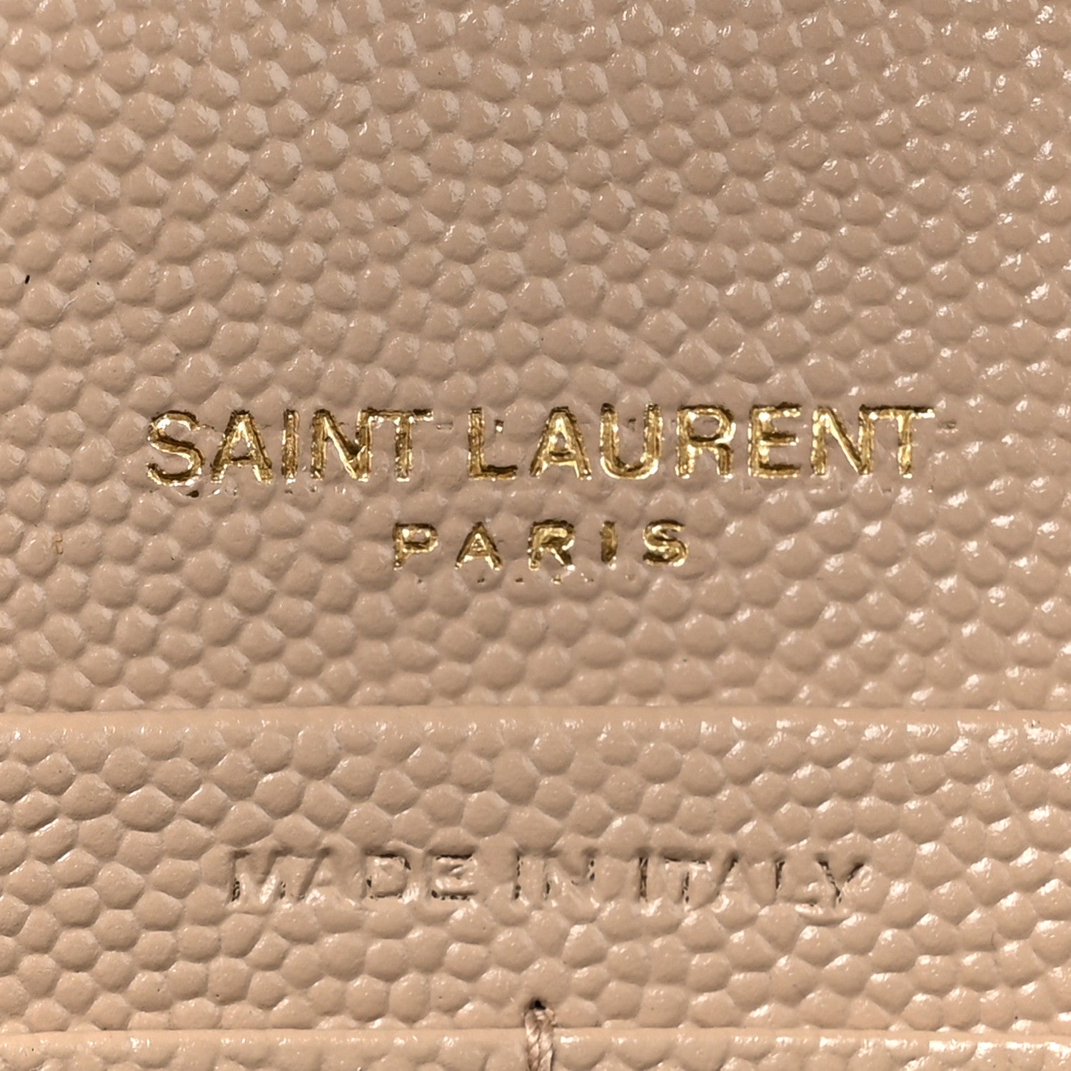 Saint Laurent Grain De Poudre Matelasse Chevron Monogram Chain Wallet Dark Beige 8 of 12