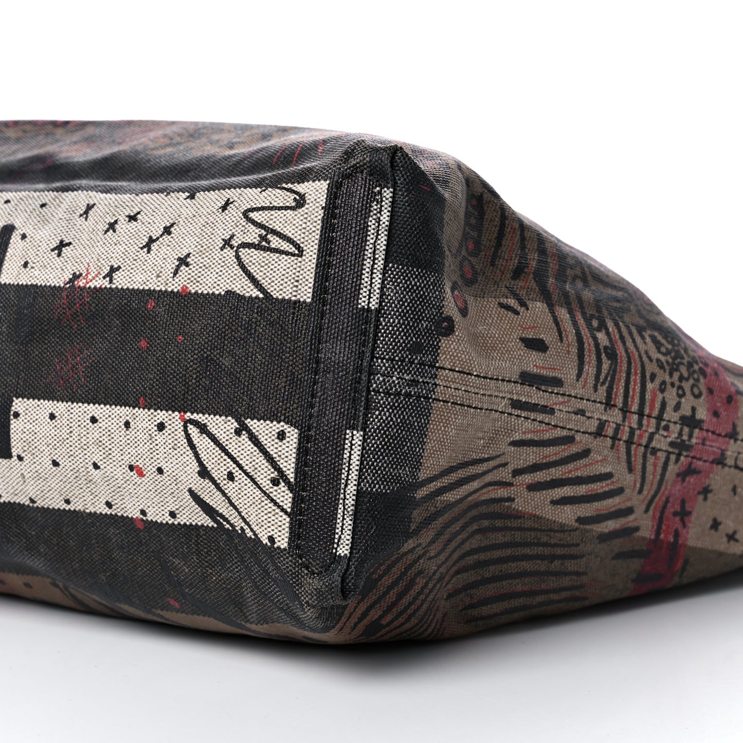 Coated Canvas Medium Reversible Doodle Tote Black