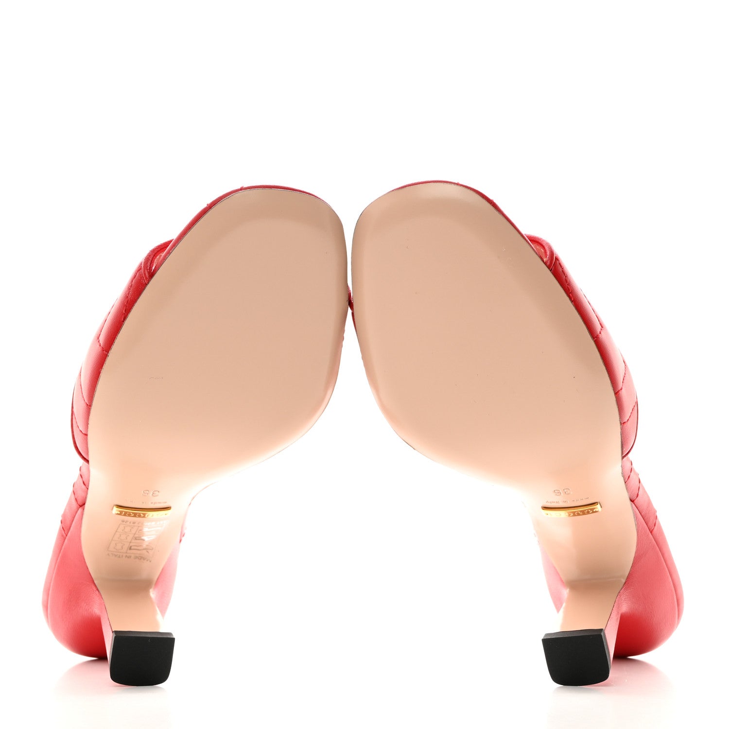 Gucci Nappa Matelasse GG Marmont 75mm Slide Sandals 36 Maple Red 5 of 9