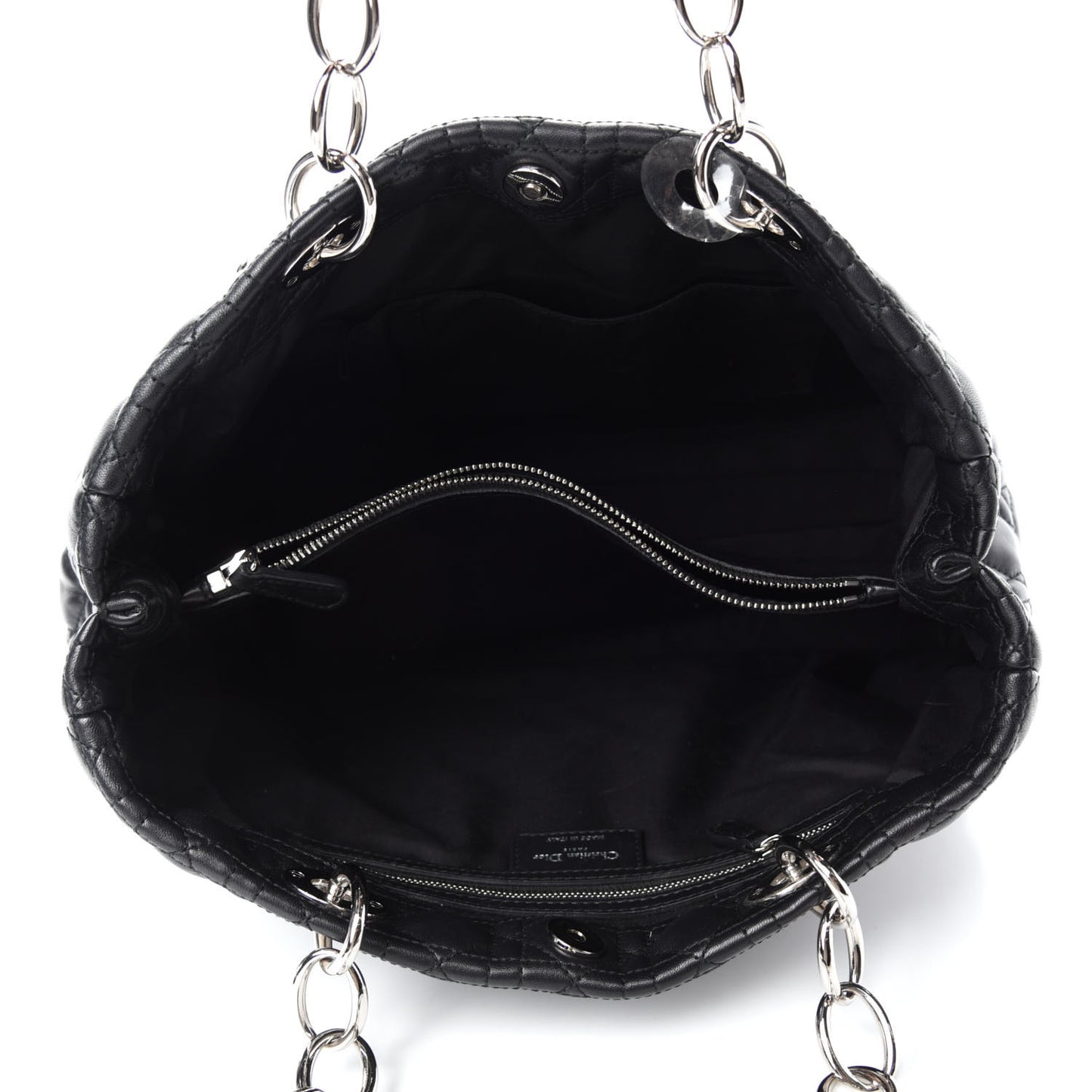 Lambskin Cannage Large Dior Soft Shopping Tote Black