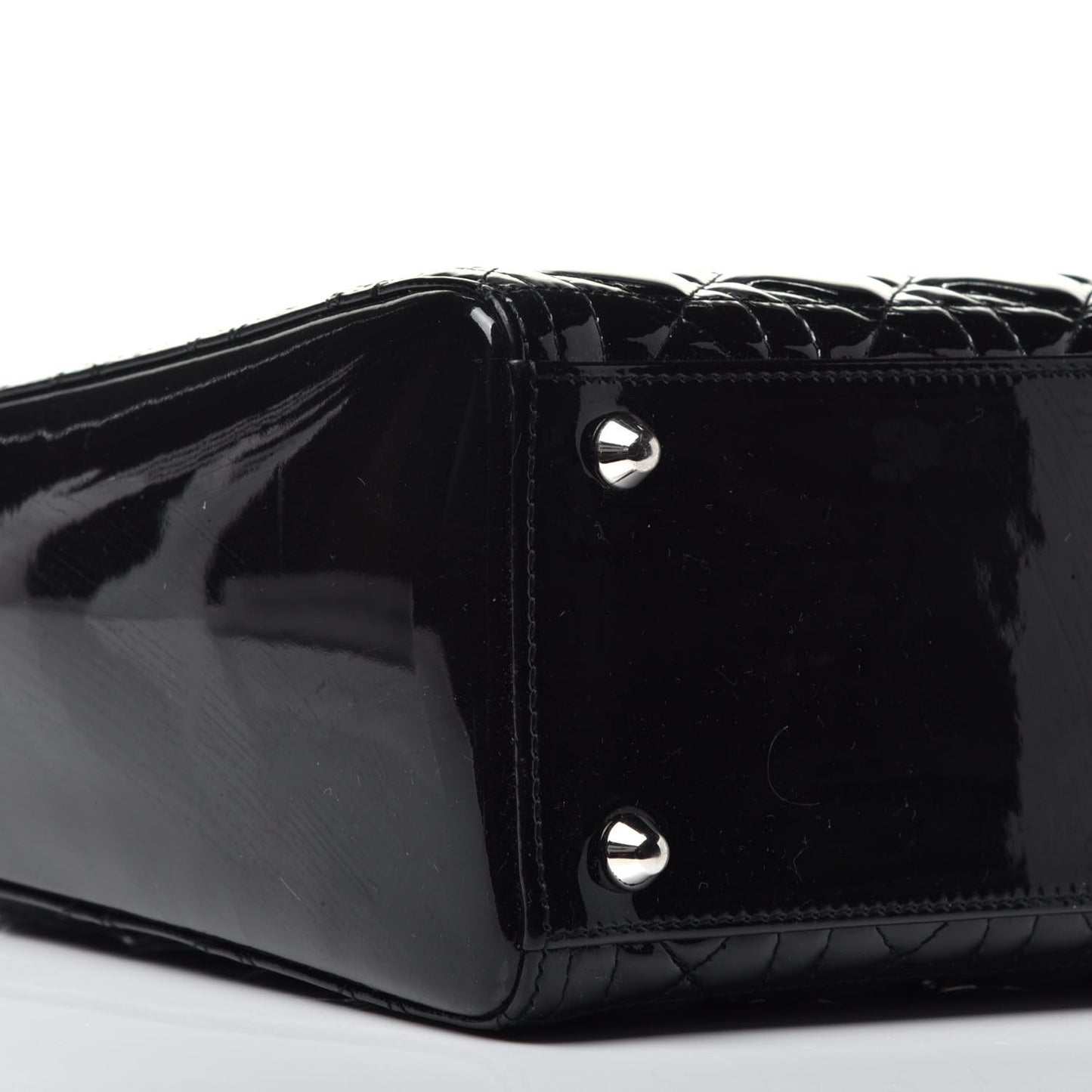 Patent Cannage Large Lady Dior Black