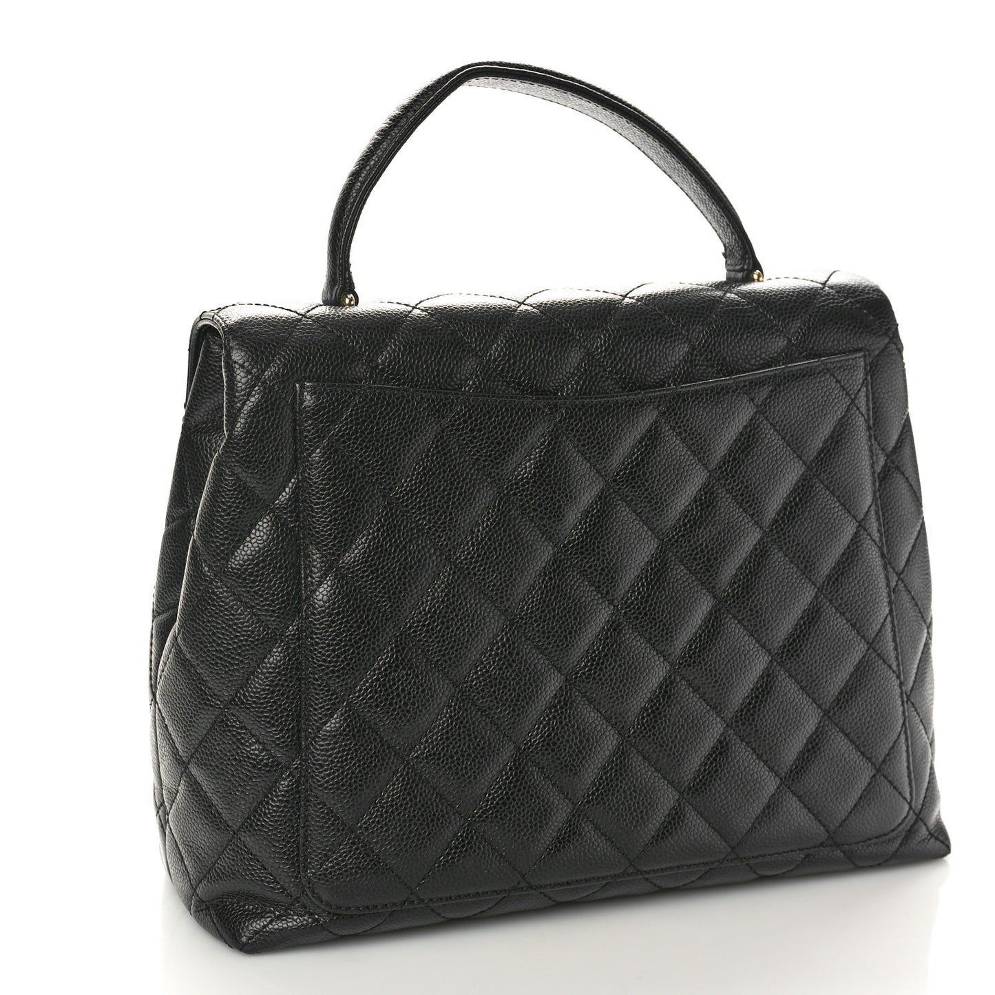 Caviar Quilted Jumbo Kelly Flap Black