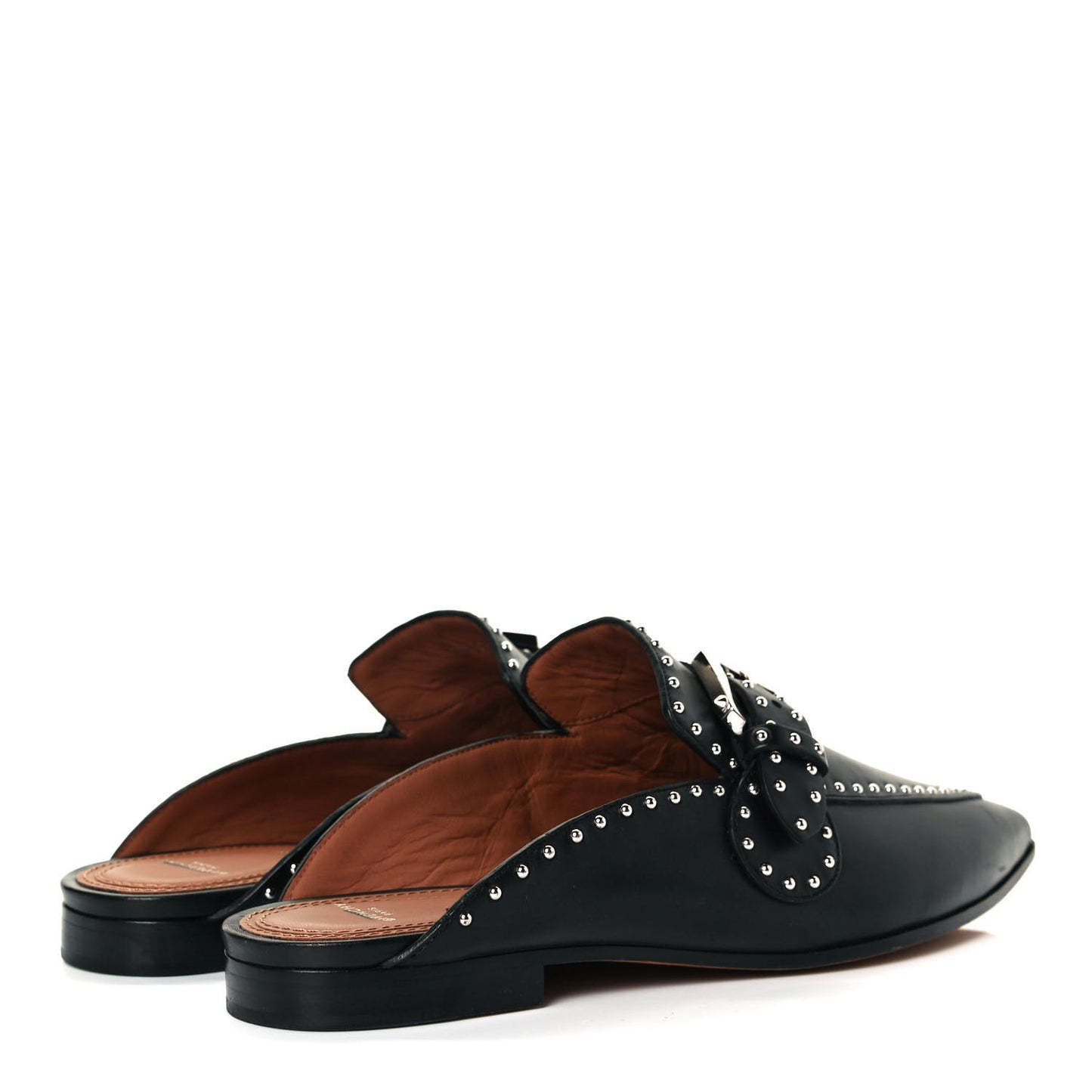 Calfskin Studded Elegant Loafer 37 Black