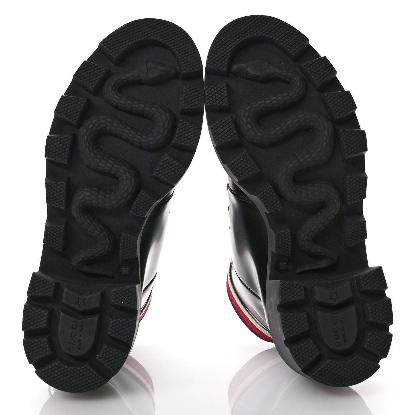 Calfskin Sylvie Web Womens Lace Up Combat Boots 35 Black