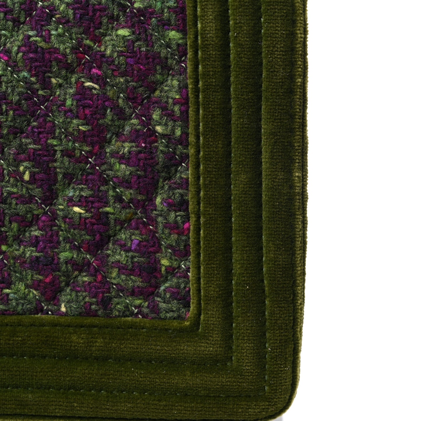 Velvet Tweed Medium Boy Flap Green