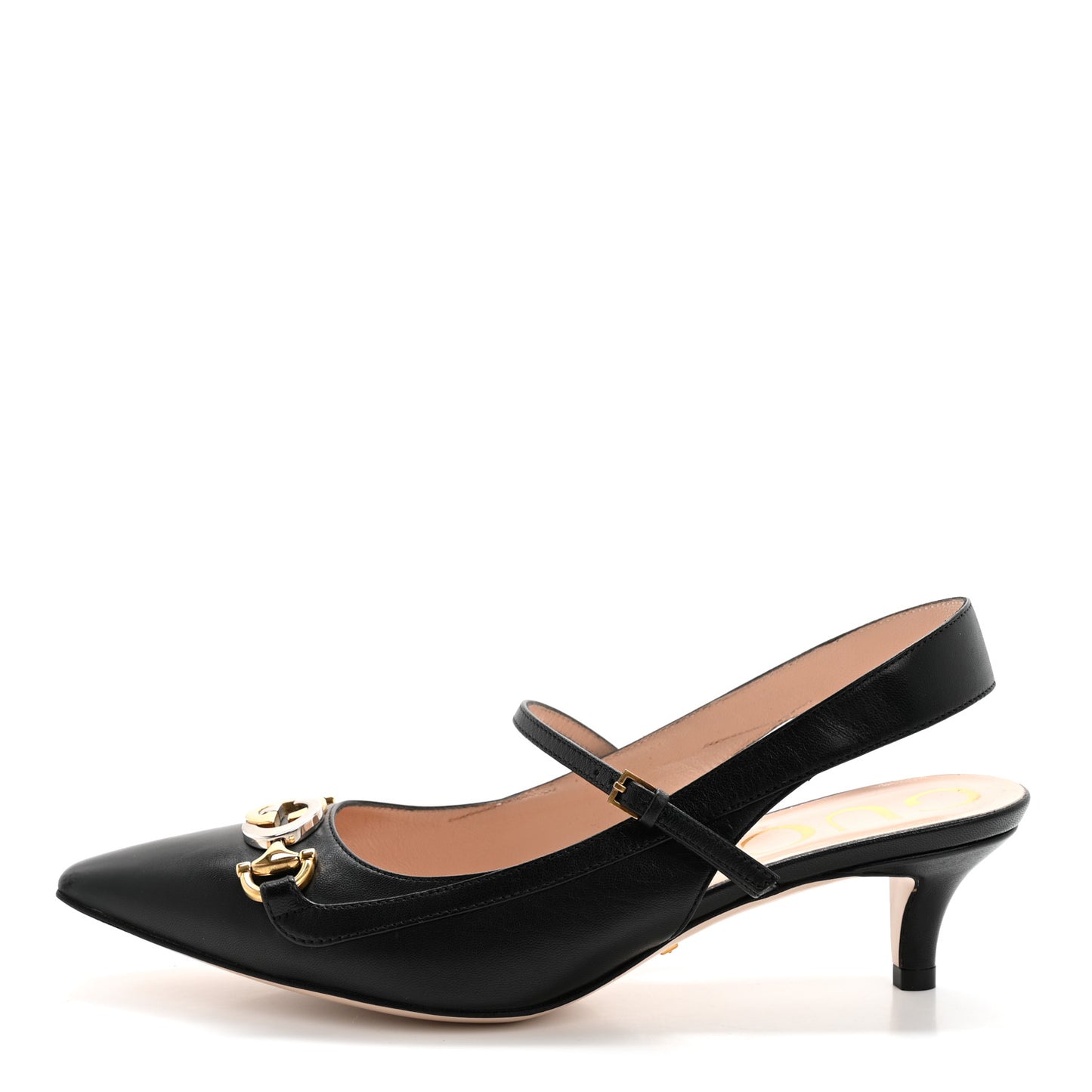 Malaga Kid Zumi Low Heel Slingback Pumps 37.5 Black