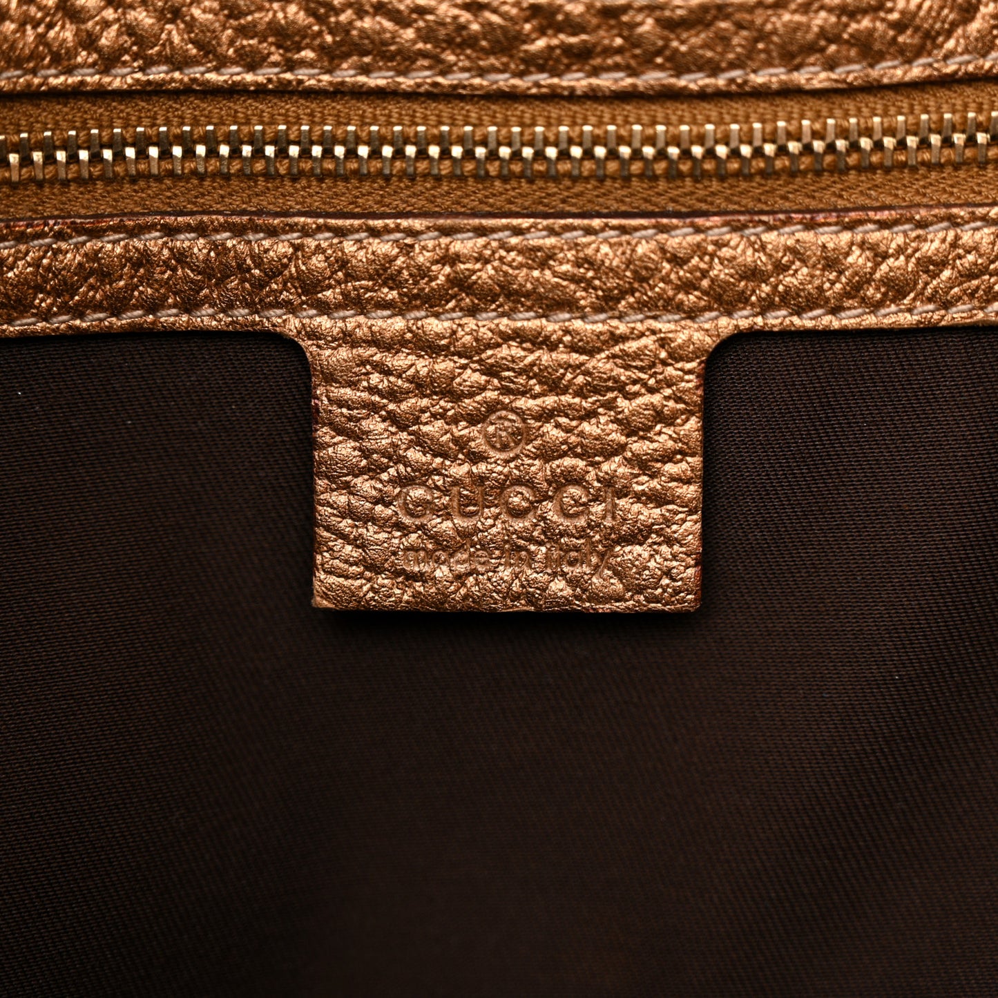 Metallic Calfskin Medium Hasler Tote Bronze