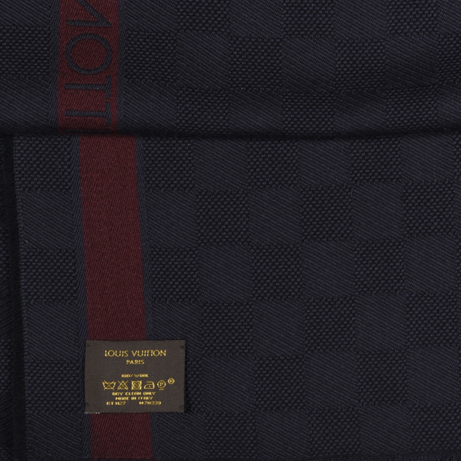 Louis Vuitton Wool Damier Messager Scarf Black Grey 4 of 4
