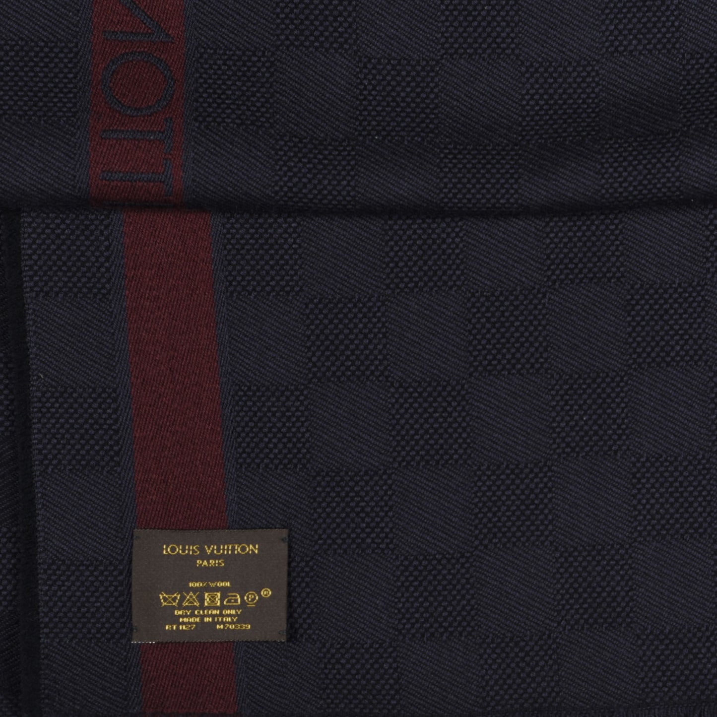 Wool Damier Messager Scarf Black Grey