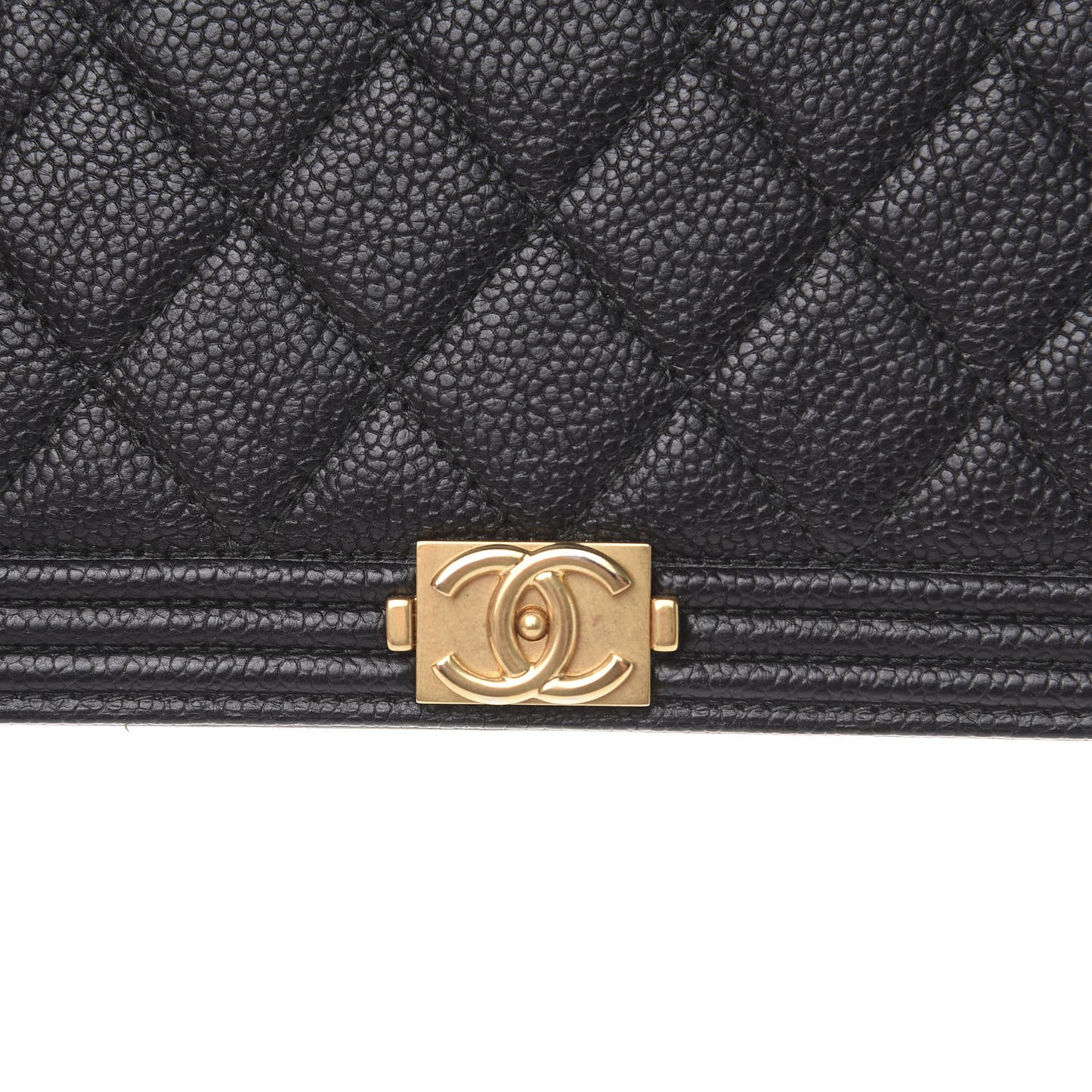 Caviar Quilted Boy Yen Wallet Black