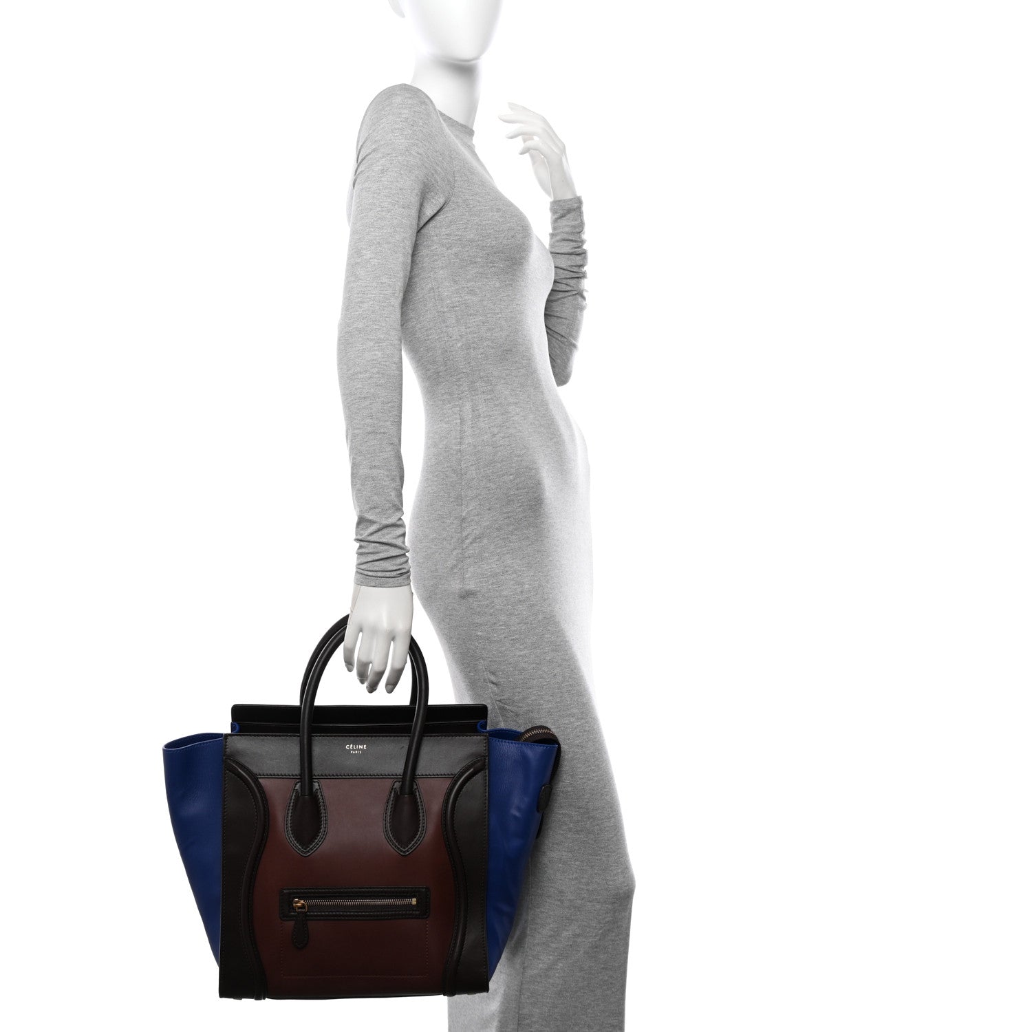 Celine Smooth Calfskin Mini Tri-Color Luggage Acajou 2 of 11