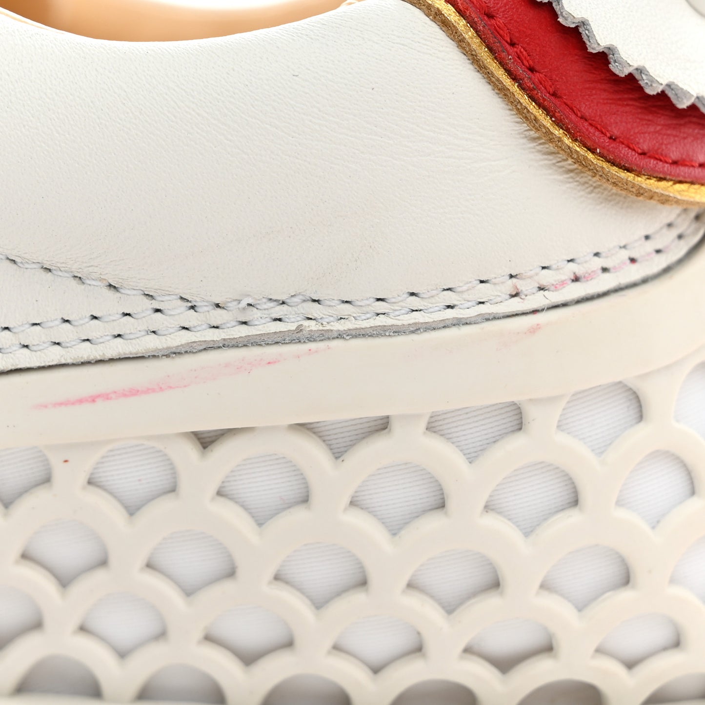 Calfskin Rubber Neoprene Nappa Mens Loubishark Sneakers 41 White
