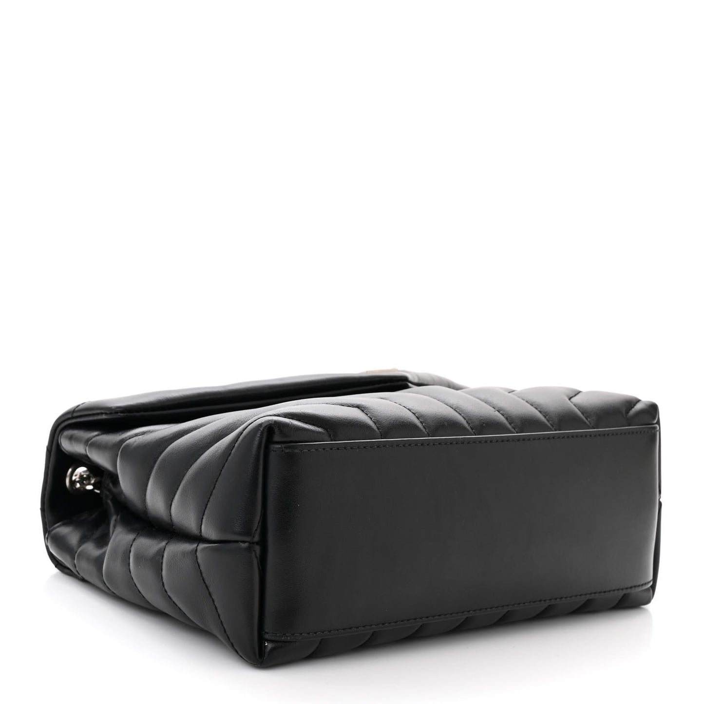 Calfskin Y Quilted Monogram Small Loulou Chain Satchel Black
