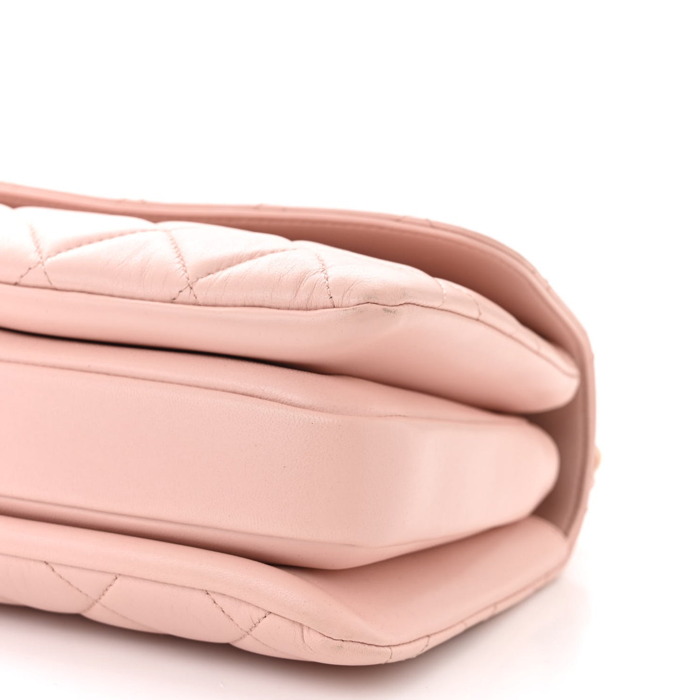 Lambskin Quilted Small Trendy Chain CC Flap Dual Handle Bag Light Pink