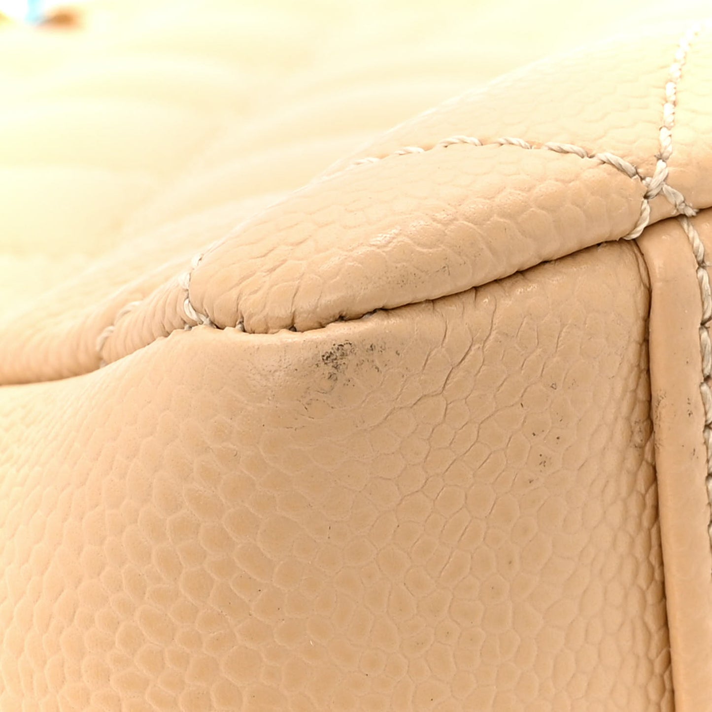 Caviar Quilted Grand Shopping Tote GST Beige Clair