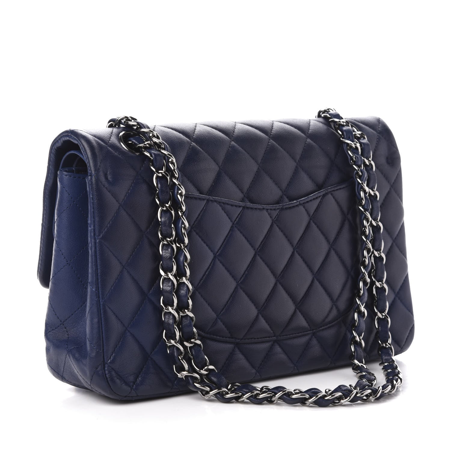 Chanel Lambskin Quilted Medium Double Flap Navy 3 of 10
