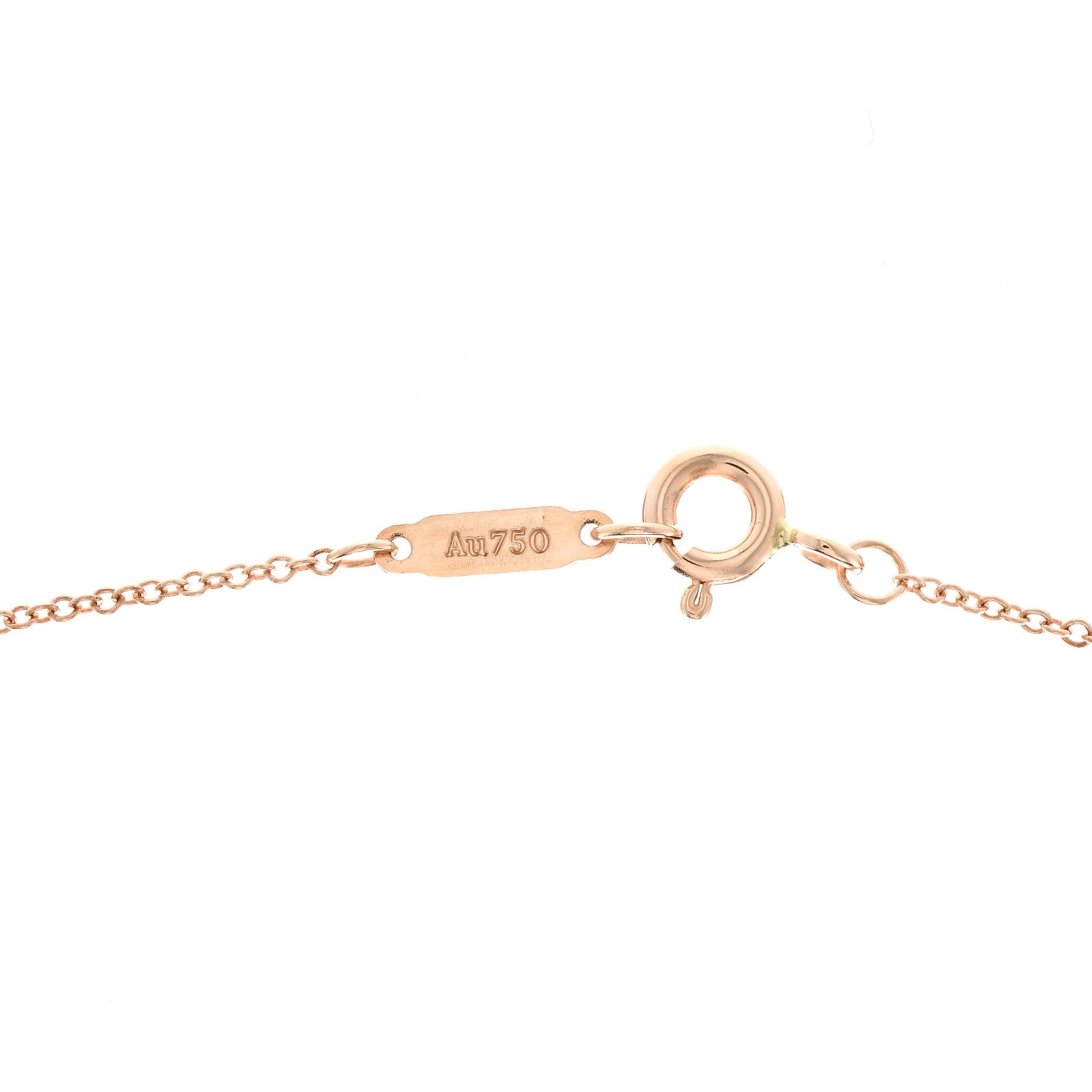 18K Rose Gold Diamond Small T Smile Pendant Necklace