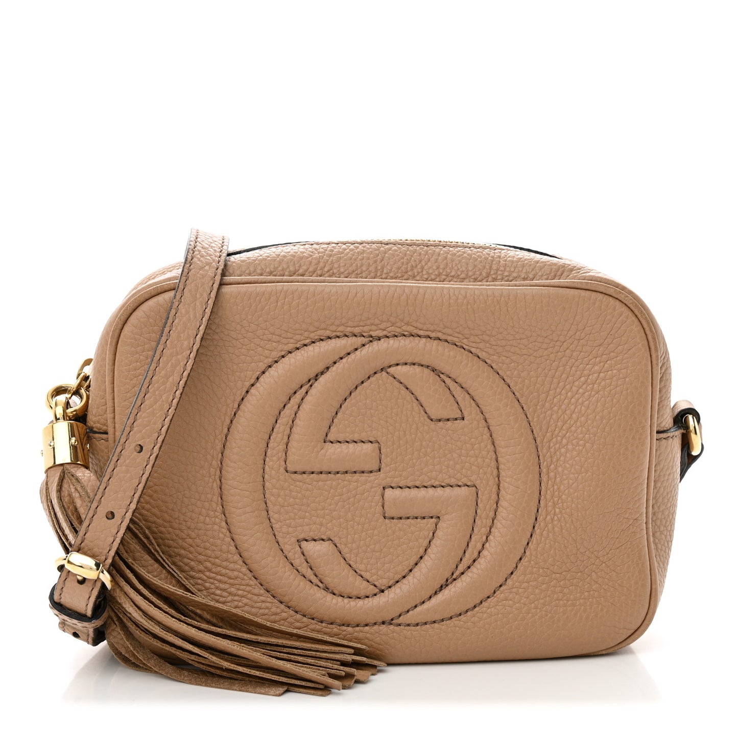 Pebbled Calfskin Small Soho Disco Bag Camelia