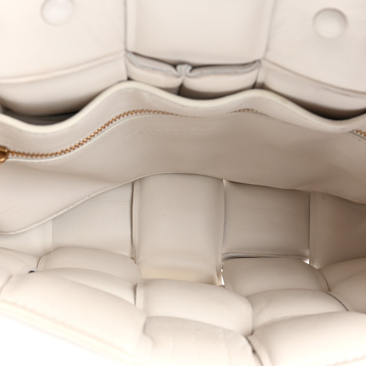 Lambskin Maxi Intreccio Padded Chain Cassette Crossbody Bag White