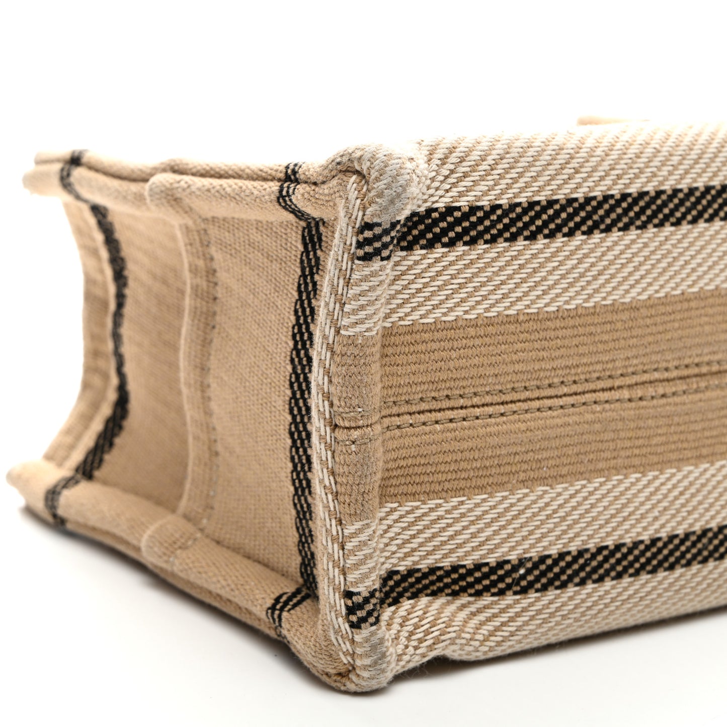 Stripe Triomphe Small Cabas Beige Black