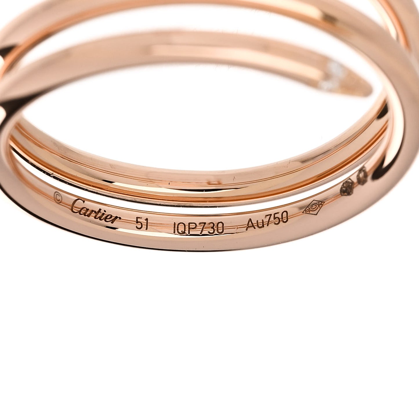 18K Pink Gold Diamond Double Juste Un Clou Ring 51 5.75