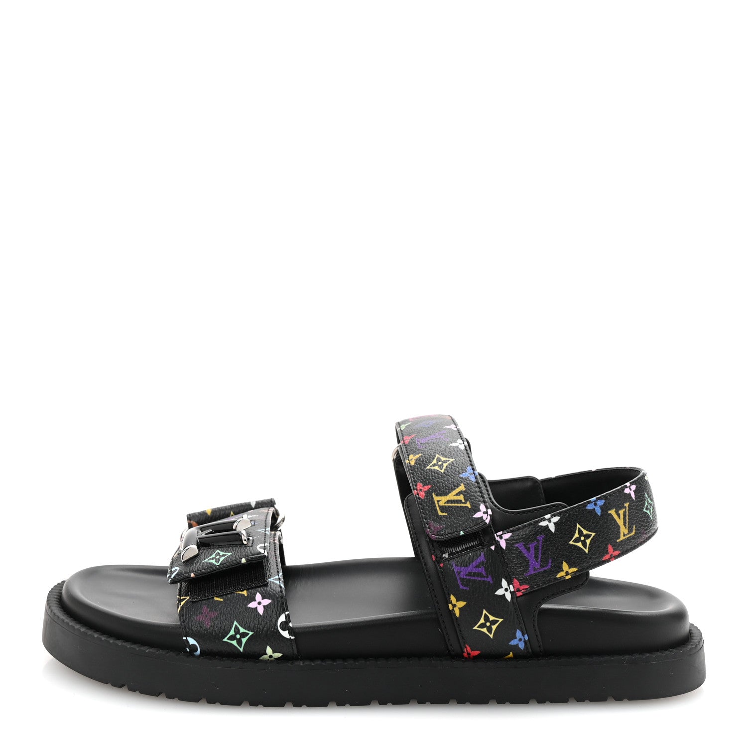 Louis Vuitton LV X TM Monogram Multicolor Sunset Flat Sandals 37.5 Black 1 of 10