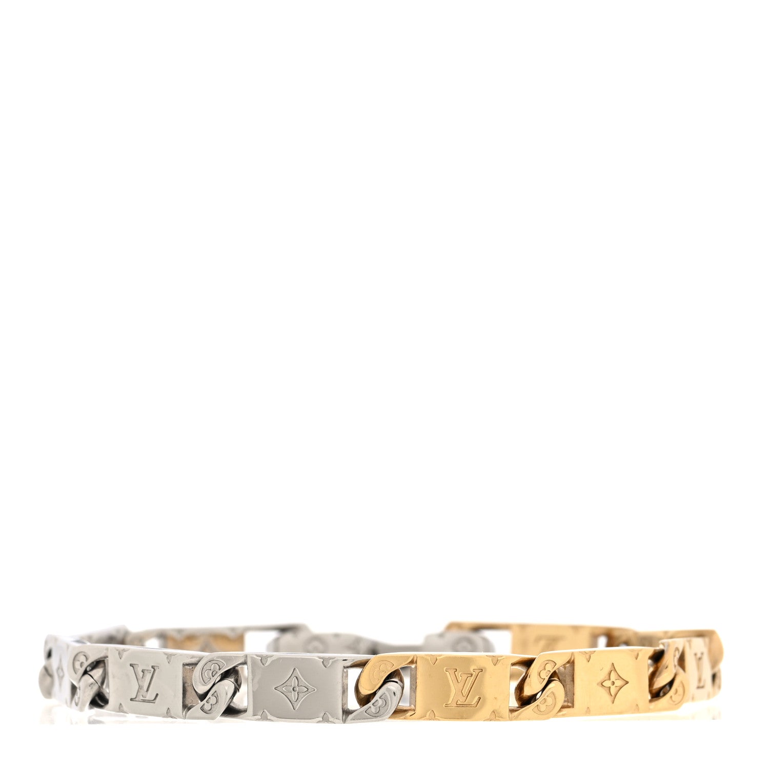 Louis Vuitton Monogram Tied Up Bracelet M Silver Gold 1874038