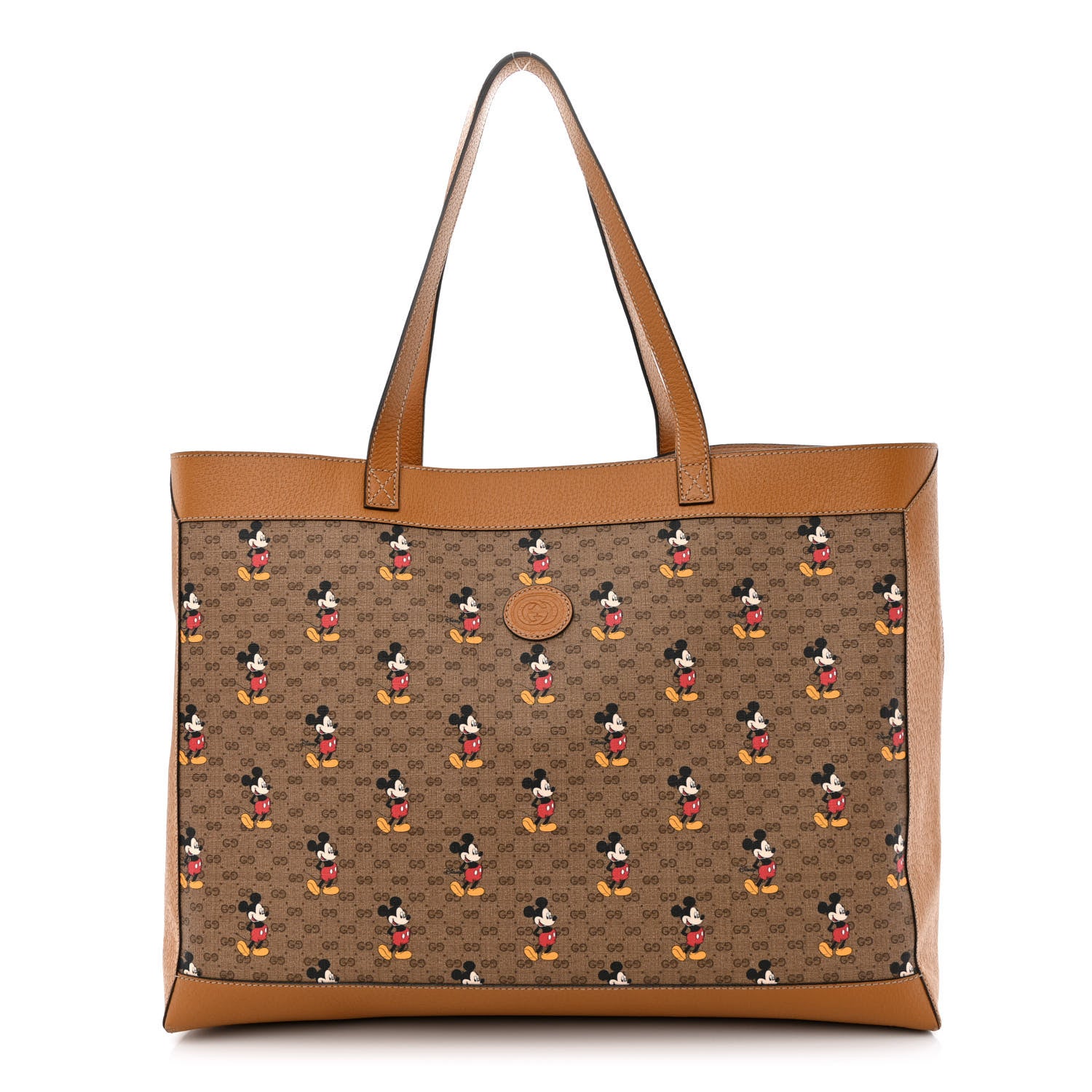 Gucci X DISNEY Mini Vintage GG Supreme Monogram Mickey Mouse Large Shopping Tote Beige Vintage Sun Oil 1 of 11